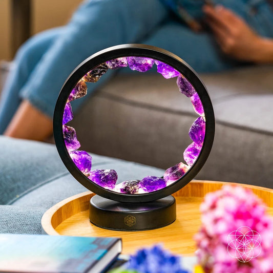 Amethyst Halo Lamp – Spiritual Protection & Healing Night Light