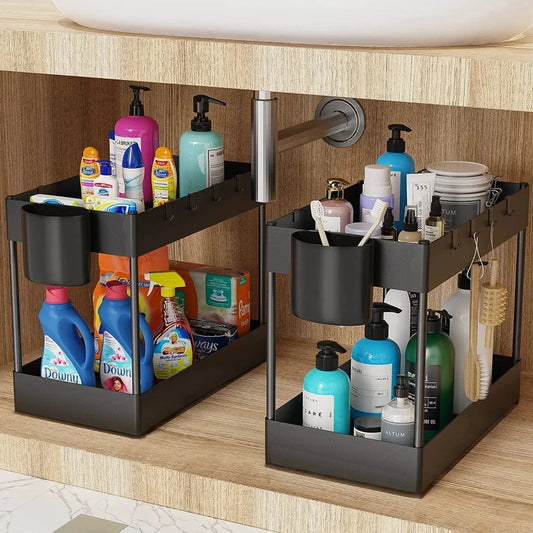 2-Tier Sliding Organizer Rack