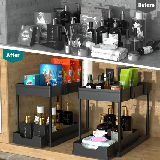 2-Tier Sliding Organizer Rack