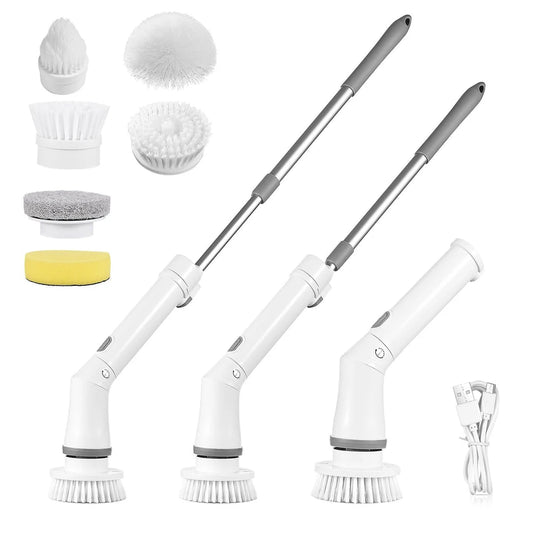 Electric Spin Scrubber – Cordless, Telescoping, 6 Brush Heads